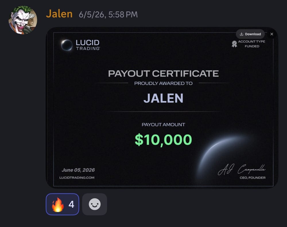 Jalen - $10,000 payout certificate, June 5 2026